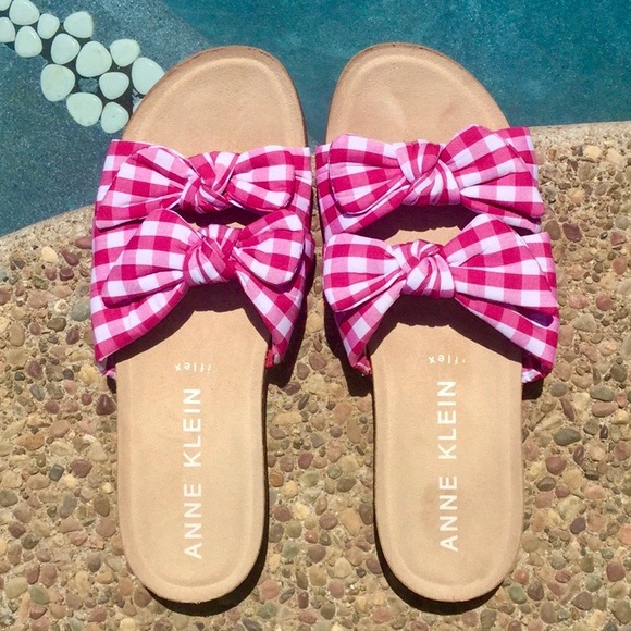Anne Klein Shoes - ANNE KLEIN SPORT Gingham Bow 🎀🎀Slides